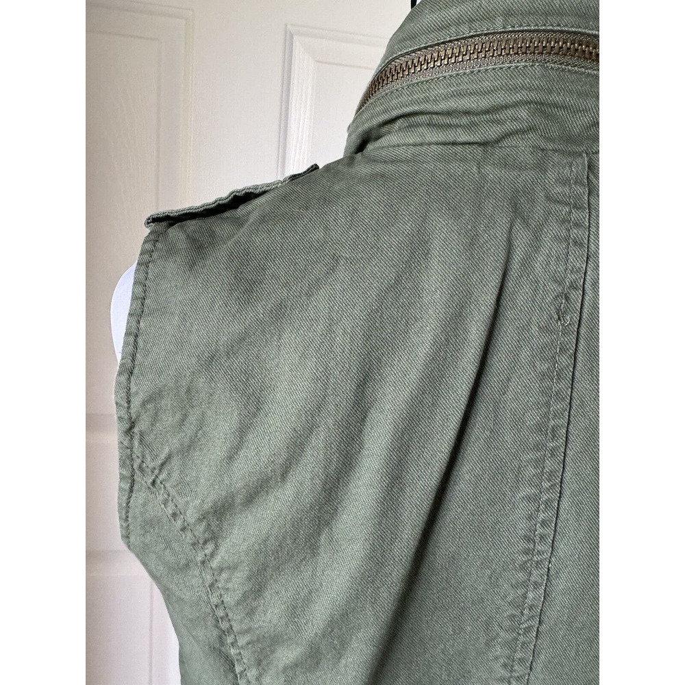 Stitch Fix Market Spruce Sleeveless Cargo Vest Olive Green Womens Medium Classic - Picture 5 of 9